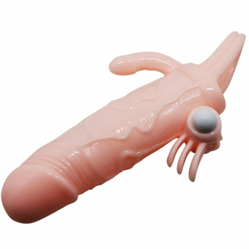 Baile Brave Man Intimate Extension with Dual Stimulation, Flesh, 16.5 cm