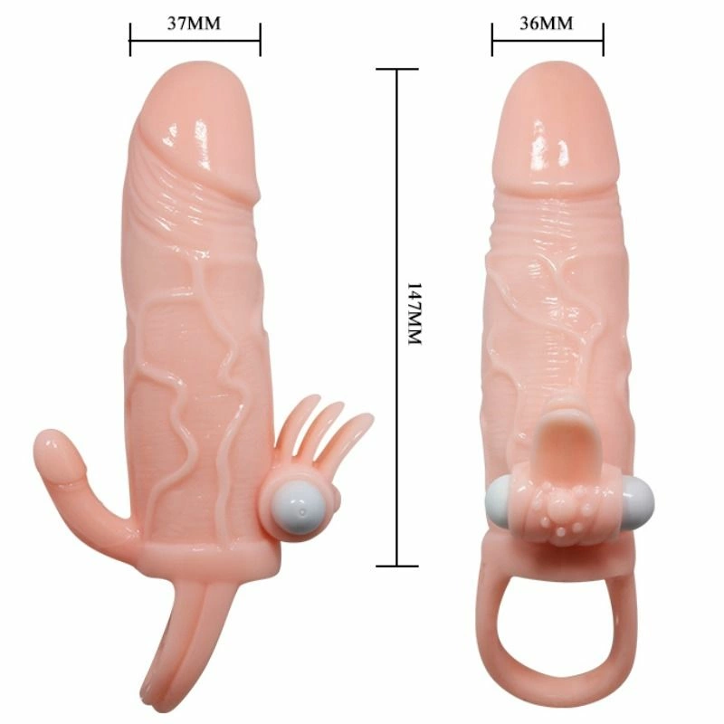 Baile Brave Man Intimate Extension with Dual Stimulation, Flesh, 16.5 cm