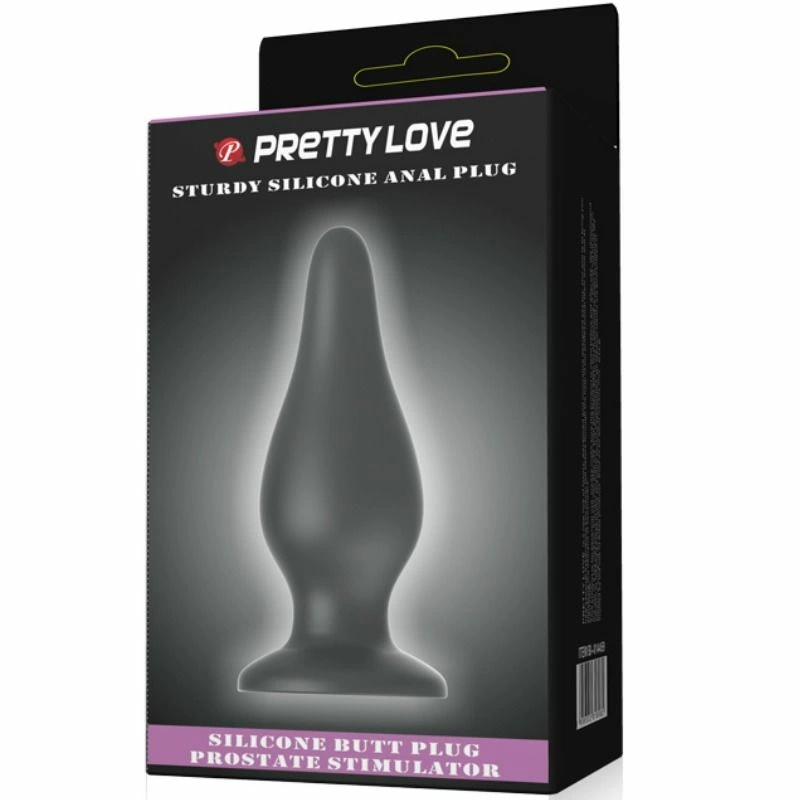 Pretty Love Ergonomiškas silikoninis intymus kištukas juodas 15,4 cm su siurbimo pagrindu