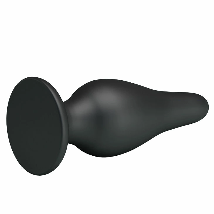 Pretty Love Ergonomiškas silikoninis intymus kištukas juodas 15,4 cm su siurbimo pagrindu