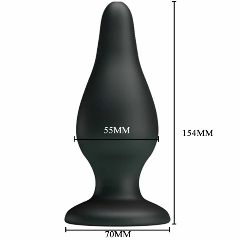 Pretty Love Ergonomiškas silikoninis intymus kištukas juodas 15,4 cm su siurbimo pagrindu