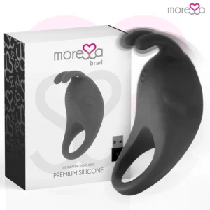 Moressa Brad Premium Silicone Rechargeable Black Ring, 7 Modes, Waterproof