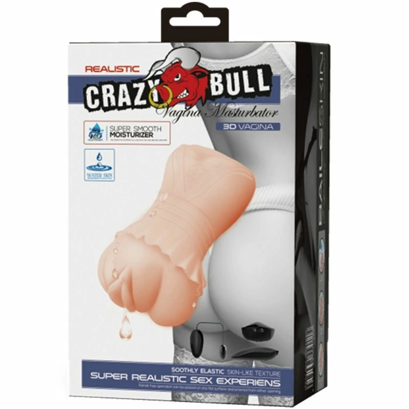 CRAZY BULL Water Skin serijos intymi rankovė su vibruojančiomis kulkomis, kompaktiška