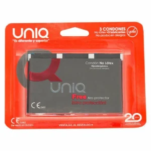 Uniq Free AT-10 Non-Latex Protective Ring Condoms 3pcs Regular Clear