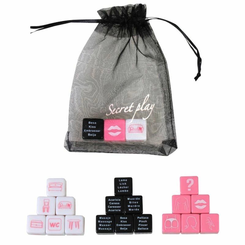 Secret Play Game Set - 3-Piece Dice for Couples, Multilingual Edition