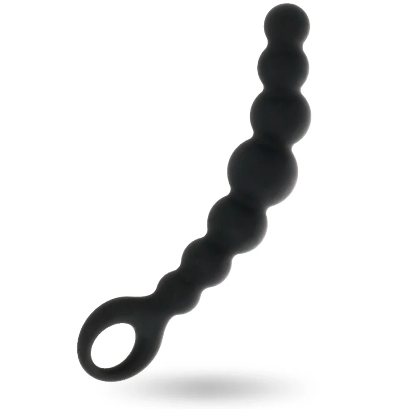 Intense analiniai karoliukai Max Black - lanksti silikoninių karoliukų sistema 18,5 cm