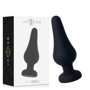 Intense Pipo L Silicone Black Anal Plug 13 cm - Soft Flexible Design