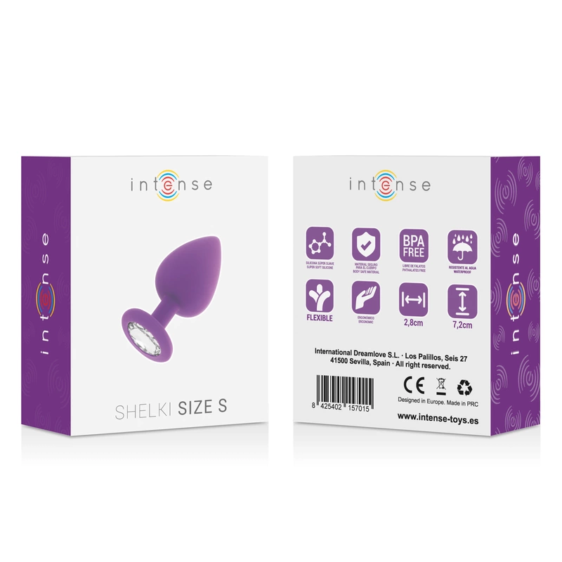 INTENSE Shelki S Lilac – silikoninis kištukas su deimantinio stiliaus pagrindu, mažas