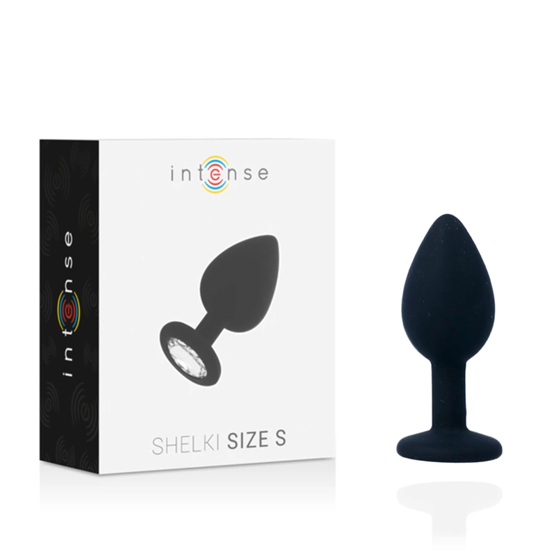 INTENSE SHELKI S silikoninis analinis kištukas, juodas 7,2 cm, medicininis