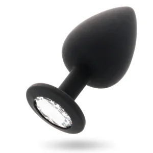 Intense Shelki M Black Silicone Plug with Diamond-Shaped Base 8cm