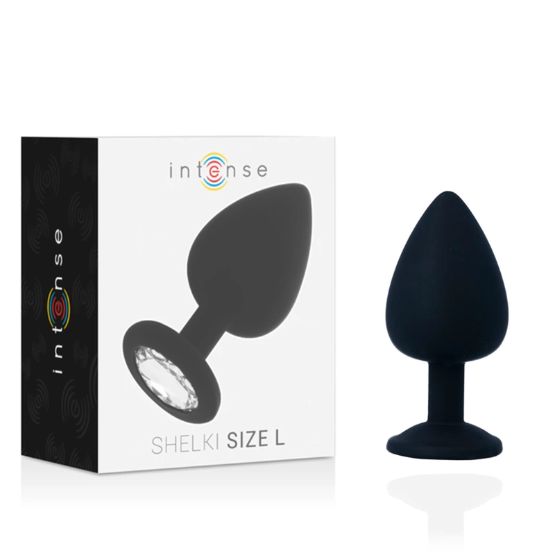 Intense Shelki L Plug Black - medicininis silikonas, ergonomiškas, 9,2 cm
