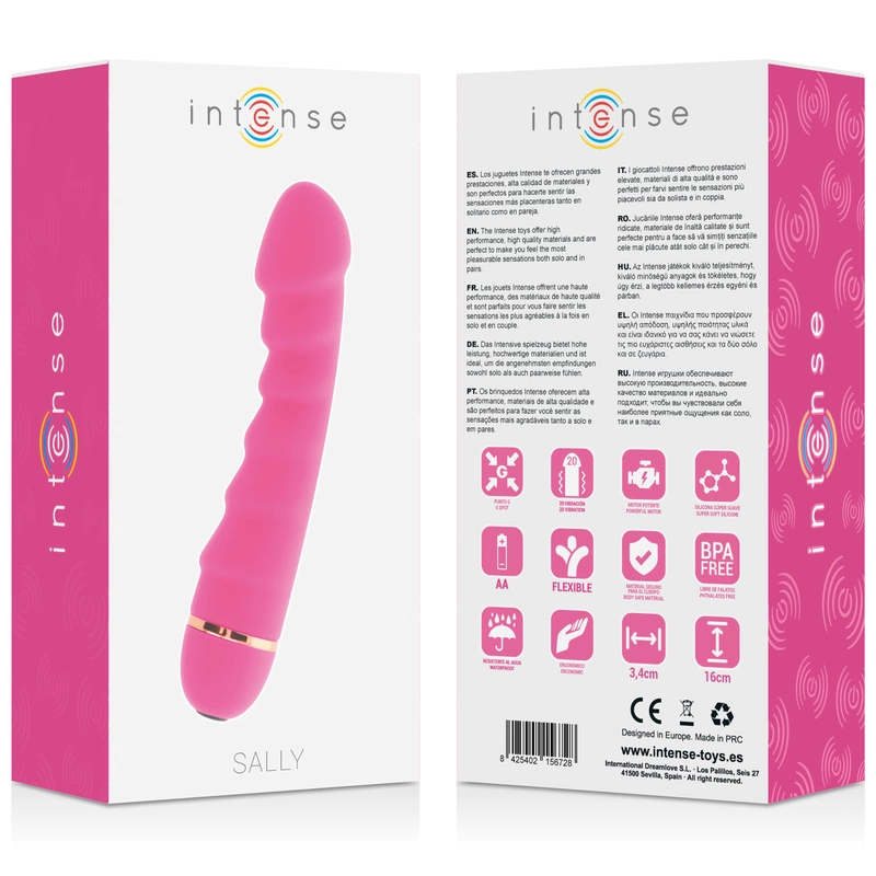 Intense Sally Silicone Personal Massager 20 Modes Pink 16cm