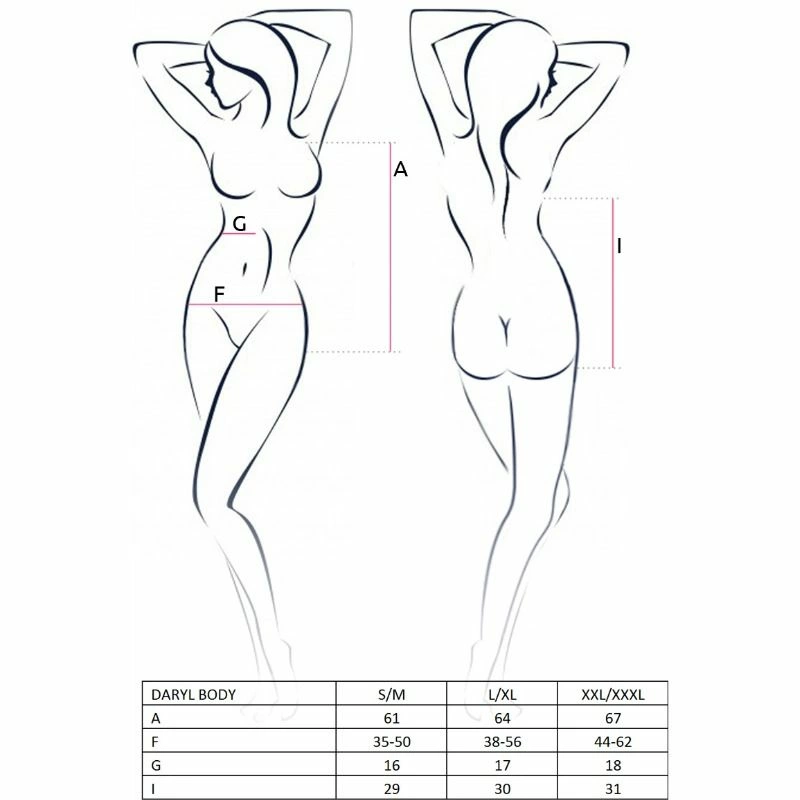 Passion Daryl Teddy Black L/XL - Elegant Lace Bodysuit for Women