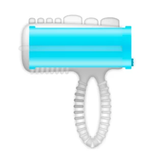 CASUAL LOVE Blue Vibrating Silicone Ring with Dual Application