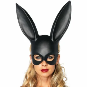 Leg Avenue Masquerade Rabbit Mask Black - Elegant Costume Accessory