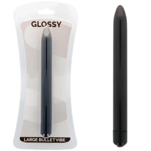 Glossy Brilliant Slim Vibrator Black 165mm - Waterproof ABS Model