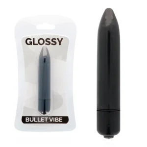 Glossy Brilliant Thin Vibe Black 87mm - Discreet Water-Resistant Model