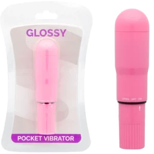 Glossy Deep Rose Pocket Vibrator - Compact Water-Resistant Model ABS