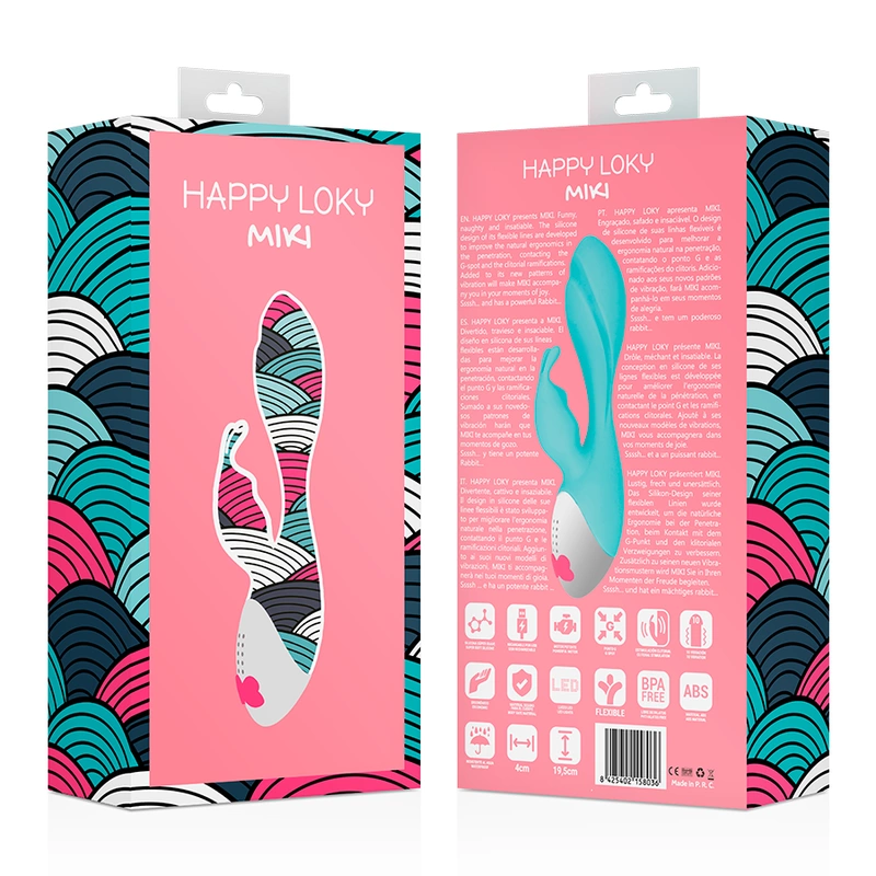 HAPPY LOKY Miki Rabbit Turquoise Dual-Motor Intimate System 19.5cm