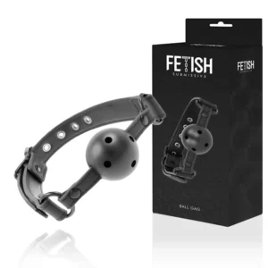 Fetish Submissive Vegan Adjustable Breathable Ball Gag 61.5cm Black