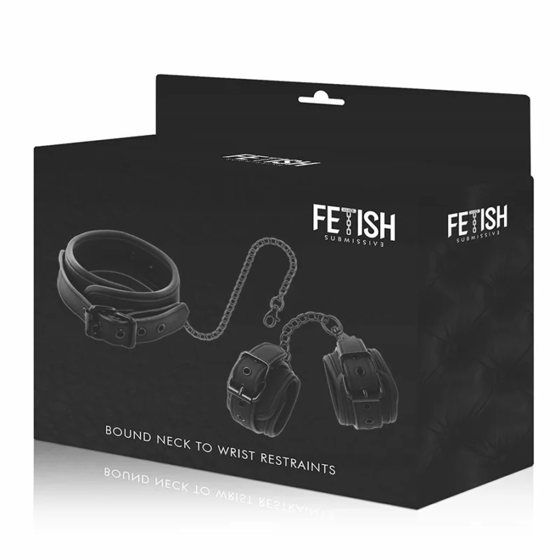 Fetish Submissive Vegan Leather Restraint Set with Neoprene Lining