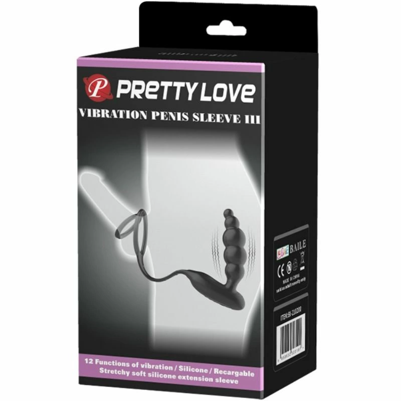„Pretty Love“ vibruojantis silikoninis dvigubas intymių žiedų rinkinys, juodas, įkraunamas USB