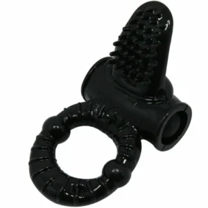 Baile Sweet Ring Black - Vibrating Silicone Intimate Ring with Rabbit Element