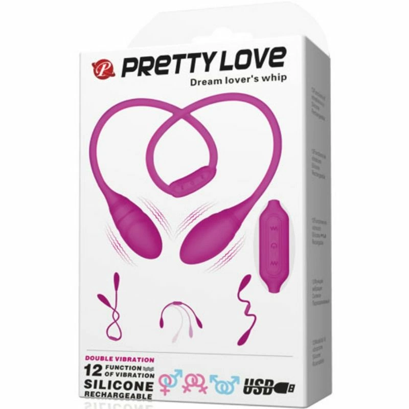 Pretty Love Dream Lovers Flexible Unisex Dual-Motor Vibrating Whip 12 Modes