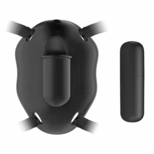 Pretty Love Carter Adjustable Vibrating Intimate Harness, 12 Modes, USB, Black