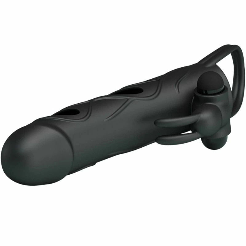 Pretty Love Silicone Extension Sleeve 14 cm Black with Vibration