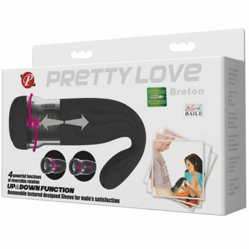 Pretty Love Breton įkraunamas intymus aparatas su besisukančia sistema