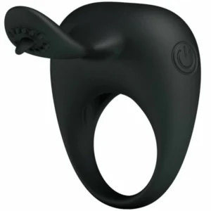 Pretty Love Vibrating Silicone Ring Flexible Design Black