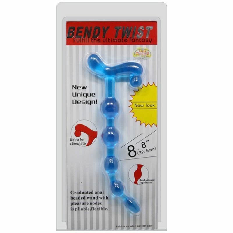 „Baile Bendy Twist Blue“ lanksti analinių karoliukų sistema TPR, atspari vandeniui