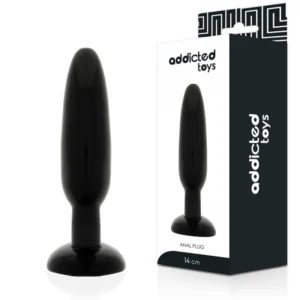 Addicted Toys Juodas TPR Comfort Plug 14 cm lankstus analinis modelis