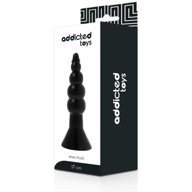 Addicted Toys Juodas kištukas 17 cm lanksti TPR hipoalerginė sistema