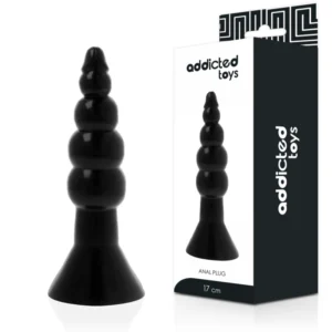 Addicted Toys Juodas kištukas 17 cm lanksti TPR hipoalerginė sistema