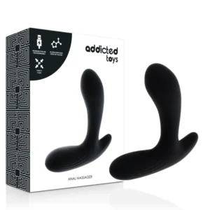 Addicted Toys Anal Massager Black Dual Motor Silicone 12.5cm