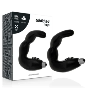 Addicted Toys Prostate Vibration Massager - Black, TPR, Compact Size