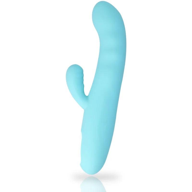 MIA Eiffel Turquoise Dual Motor Vibrating Silicone Intimate Device 20.7cm