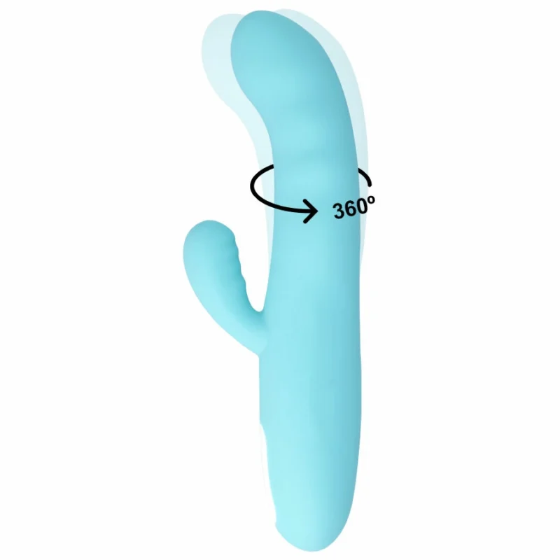 MIA Eiffel Turquoise Dual Motor Vibrating Silicone Intimate Device 20.7cm