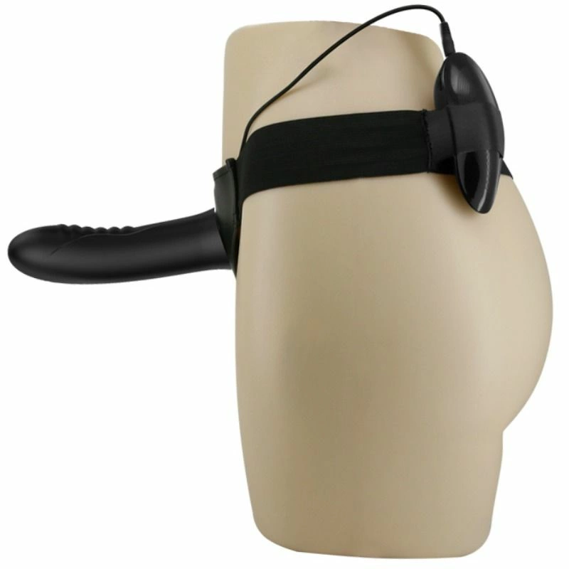 Pretty Love Myron Adjustable Hollow Vibrating Harness Silicone Black