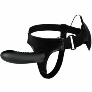 Pretty Love Myron Adjustable Hollow Vibrating Harness Silicone Black