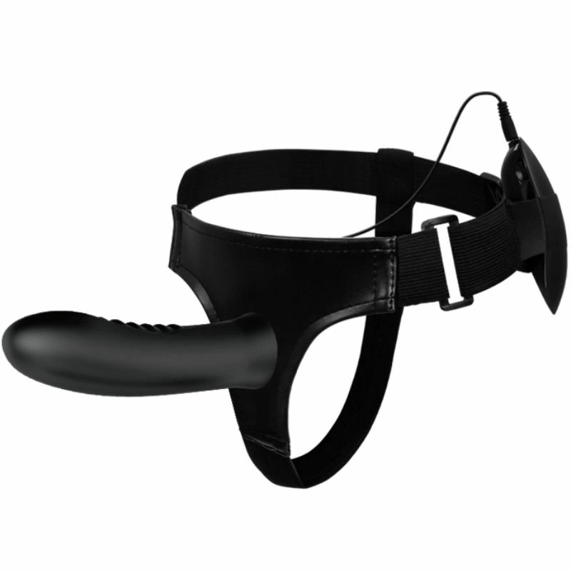 Pretty Love Myron Adjustable Hollow Vibrating Harness Silicone Black
