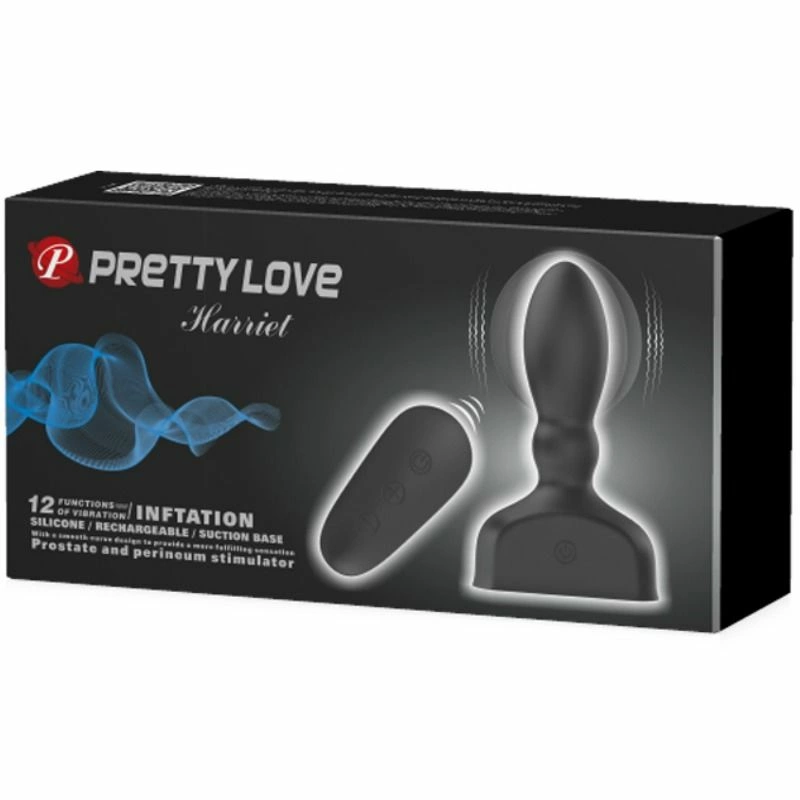 Pretty Love Marriel Prostatos masažuoklis, pripučiamas minkštas silikoninis USB juodas