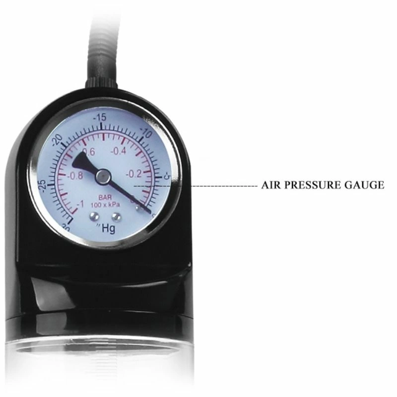 Pretty Love Erection Pump with Barometer - Manual Vacuum System, TPR Ring