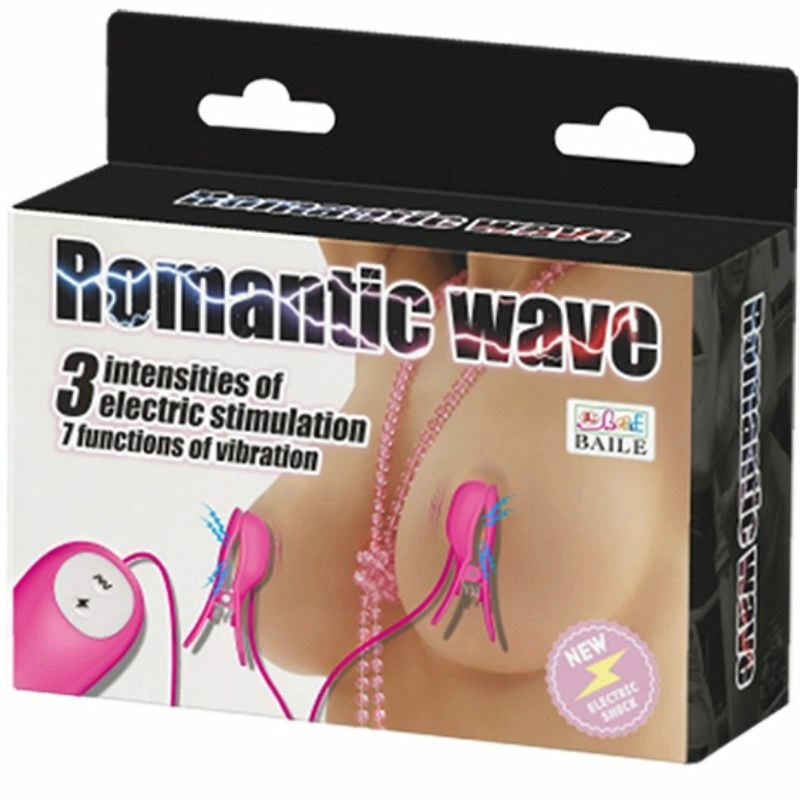 Baile Romantic Wave reguliuojami vibruojantys gnybtai su elektrošoku fuksija