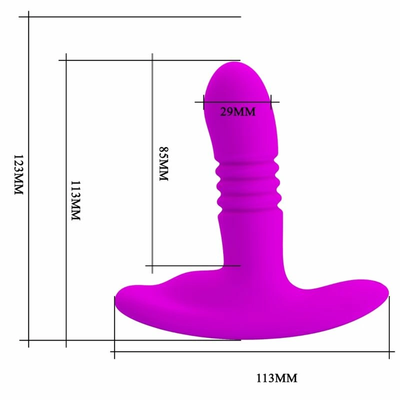 Pretty Love Heather Black Anal Plug with Up-Down Motion & Remote Control