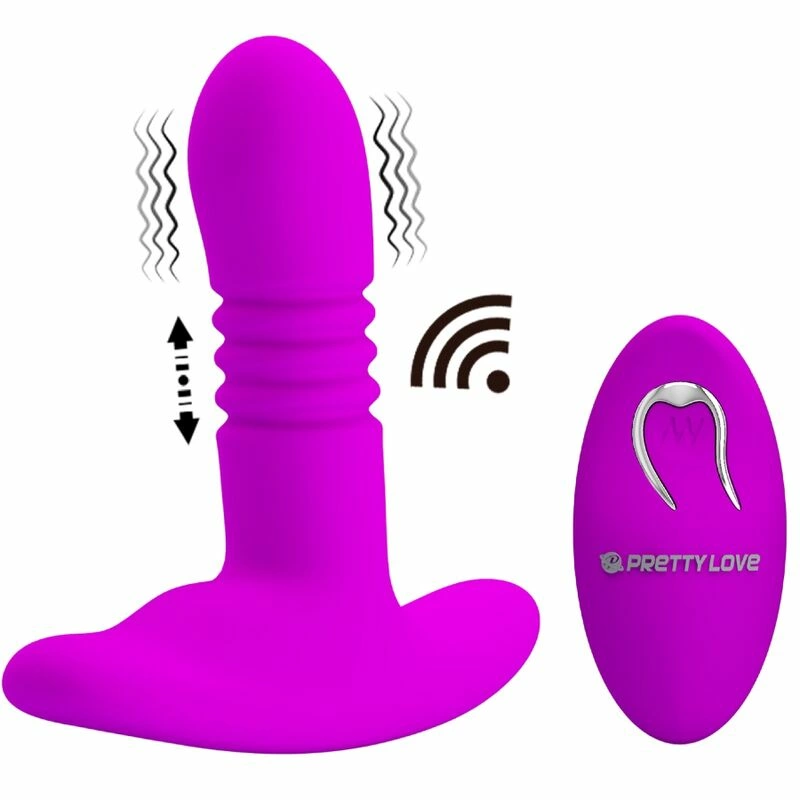 Pretty Love Heather Black Anal Plug with Up-Down Motion & Remote Control