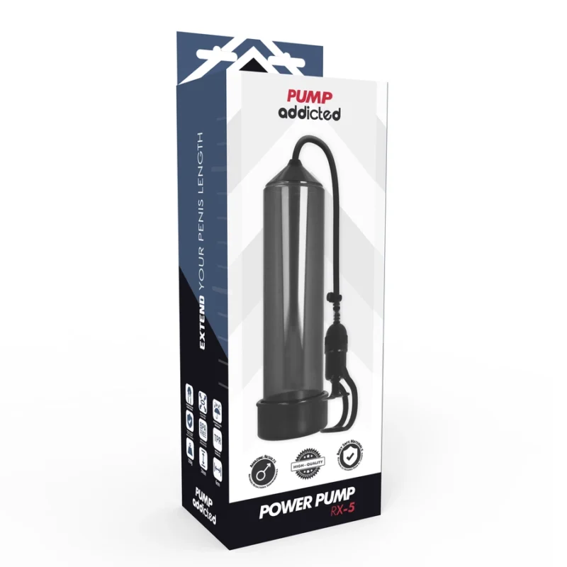 Pump Addicted RX5 Black Vacuum Enhancement System 23cm ABS Silicone