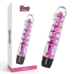Glossy Lenny Pink - TPE Waterproof Intimate Device, 14 cm